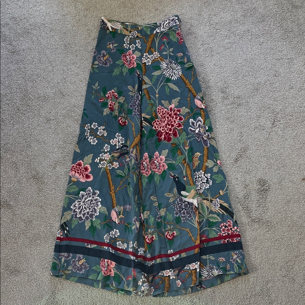 H&M Floral Wide Leg Pants - Multicolor
